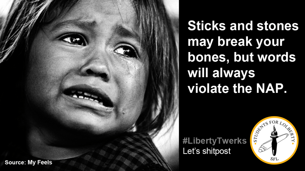 Students for Lolberty sticks and stones
