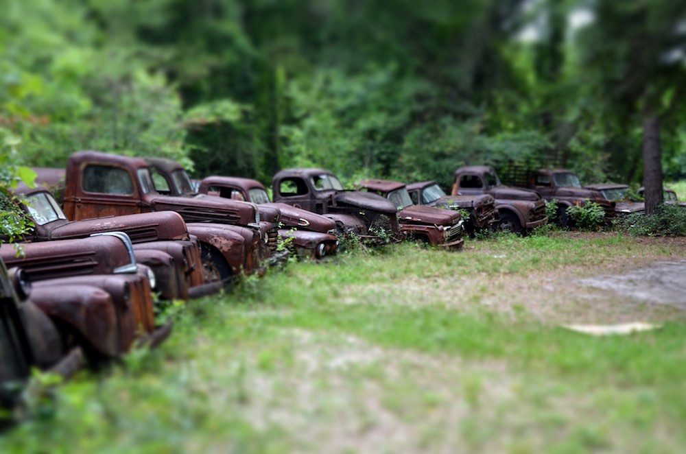 abandoned trucks